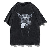 Summer New Spear Cranium Series Print T-Shirt Black Cotton Men And Women Universal