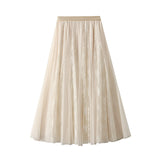 Lace Mesh Splicing High Waist Tight Skirt Women's Autumn Straight Two Wearing Thin Temperament Dress