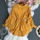 Zingj Net Color Tightened Long-Sleeved