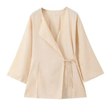 Women's INS Burst Linen And Cross-Coat Fashion Trousers