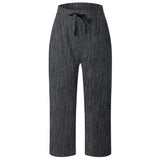 Waist Casual Sports Three-quarter Length Wide