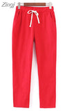 Cotton Linen Pants for Women Trousers Loose Casual Solid Color Women Harem Pants Capri Women's