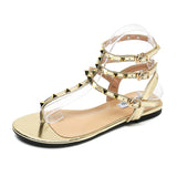 Summer Flat Sandals Female Style Rivet Flat Clip Flip Flipper Size Size