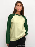 Long-Sleeved T-Shirt Women 2025 Spring And Autumn Bumping Tie-Up Bottom Shirt Loose Round-Neck Cotton