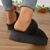 Bottom Bag Head Hair Cool Slippers Women After Loose Wearing Half Drag Plus Velvet Cotton Shoes