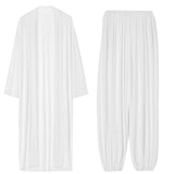 Lazy Wind Perspective Loose Long Open Shirt Plus Short Skirt Suit Women's Jersey Trousers Two