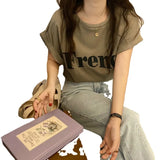 Zingj Short-Sleeved T-Shirt Female Summer 2024 New Net Red Design Sense Small Loose Chic Jacket Ins