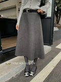 Xixi 2025 Autumn White Standard Temperament With Pure Color High Waist Slim Half Skirt Hair Long Dress