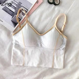 Women Backless Spaghetti Strap Sexy Seamless Tanks Womens Slim Patchwork Chic Ins Sexy High Elasticity Fashion Tops