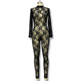 Perspective Long-Sleeved Jumpsuit 2025 New Jumpsuit Pop Sexy Hot Girl Women's