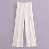 2025 New Women's Double-Sided Cloth Round-Neck Long-Sleeved Coat Elastic Casual Trousers