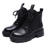 Layer Of Kraft Rubber Foam Bottom Single And Velvet Inner Leather Martin Boots Girl With A