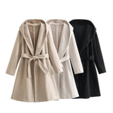 New Autumn Style Hooded Woolen Coat