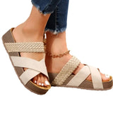 Casual Cool Drag Women 2025 New Slippers Flat Bottom One Word Cross Sandals Women
