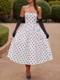 Women's Clothing Wave-Tlenbed Dress French Hepburn Wind Waist Fashion
