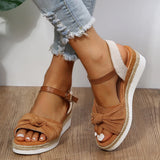 New Sandals Women's Bow Rope Soles Light Women's Shoes Fish Mouth Thick-Soled