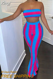 Women Striped 2 piece set Women Outfits Crop Top Pants two pieces sets Summer Clothes for Female Sexy women's