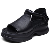 Head-Level Cower Hand-Bag Root Magic Stick Thick Soles Ultra-Light Sandals Summer Ladies Hollow Pine Pastry