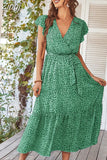 Women's Dresses Pink Dress Women Outfits Elegant Puff Sleeve Floral Dress Sexy V Neck Summer Dress Women