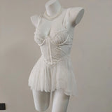 In Gentle* Sexy Dating Pajamas Slings Aja Girls Spring And Autumn Winter Model Perspective Mesh Pure Home