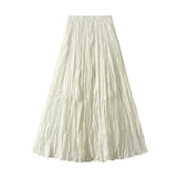 Luxury Light Pressure Folded Skirt Women's Spring And Autumn New Station Big Swing Thin Folded A Skirt