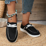 Flat Bottom Large Low Help Canvas Shoes Women A Foot Lazy Breathable Single