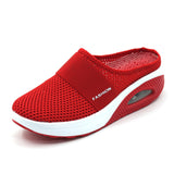 Summer No Heel One-Legged Pedaled Women's Shoes Lazy Shoes Large-Size Thick-Soled Shoes Air Cushion Mesh Breathable Half-Slipper