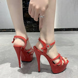 High Heel Fine Sandals Female Toe Waterproof Waterproof Table Sexy Model Show Night Shop Thick Sole Mature High