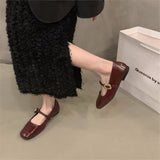 Jane Women's Shoes In The Spring And Summer Of 2025 New Light Mouth Flat Bottom One Word With Women's Shoes Black Single Shoes Women's