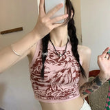 Zingj I-Word Small Vest Sling Female Summer Sweet And Spicy Outside Wearing Pink Hot Girl Sleeveless Short Sports