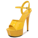 Zingj Artifact Model High Heels Thin Heel Sexy Black Waterproof Table 15Cm Hate Day Superb High Heel Sandals Female