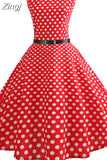 Dress Women Sleeveless Floral Print Vintage Dress Casual Tank Retro 50s 60s Robe Rockabilly Chic Party Dresses