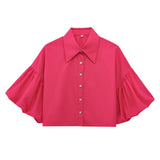 Sleeves Loose Open-Sleeve Shirt Top 2025 Spring New Women's Clothing