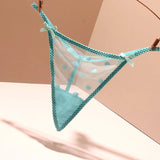 Transparent Thong Lady Sexy Double Bow 2025 New One-Line Hot Low-Waisted