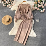 And Winter New French Knitted Set Of Lotus Lantern Long-Sleeved Tops Two Sets Of