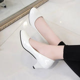 Women's Heel Single Shoes Black Round Head Thick Heel High Heel Shoes Professional Leather Shoes Dress Etiquette Work Women's