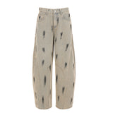 Water Wash Retro To Do Old Work Clothes High-Waist Jeans Babes BF Wind Straight Loose Leisure