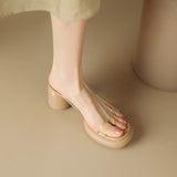 Zi Yan French Transparent High Heel Slippers Summer Women Wear Thick Bottom Thick Heel Comfortable Soft Foot