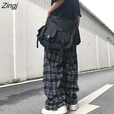 Leg Pants Womens Hot Sale Summer Fall Chic High Waist All-match Teens Streetwear Ins Trendy Harajuku Plaid Womens