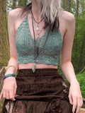 crop cami top made of crochet