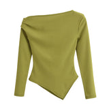 New Asymmetrical Elastic Repair Fashion Blouse