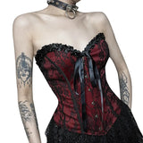 Dark Wind Design Sense Chest Vest Sexy Slim Lace Girdle Waist Show Thin Bandage