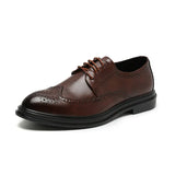 Zingj Men's Shoes Korean Version British Tide Shoes Casual Business Dress Leather Shoes Men's Wedding Shoes