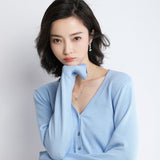 Women's cardigan sweater spring and autumn single-breasted sweater women's loose all-match top