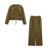 Women's Explosive-Blend Jacket Jacket + Straight Trousers