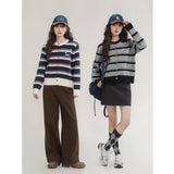 New Striped Knitted Shirt Small Fragrant Wind Milk Whiry Soft Sweater Cardigan Jacket Women Spring And Autumn Outside The