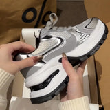 Street Old Dad Shoes Women In The Autumn Of 2025 New Thick-Soled Mesh Light Soft Base Sports Casual Shoes In