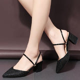 Women Summer 2025 New Fairy Style Dress Coarse Heel Half-Bag Head Small High Heel Two Women's