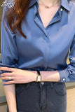 Shirts Women Long Sleeve Shirts Blouses for Women Satin Clothing Shirt Office Lady Solid Silk Shirt Blouse 2023 Fashion