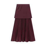 Women's Clothing 2025 Summer Solid Color Trim Gold Button Knitted Vest Top + Half Skirt